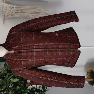 Faded Glory Plaid Quilted Puffer M